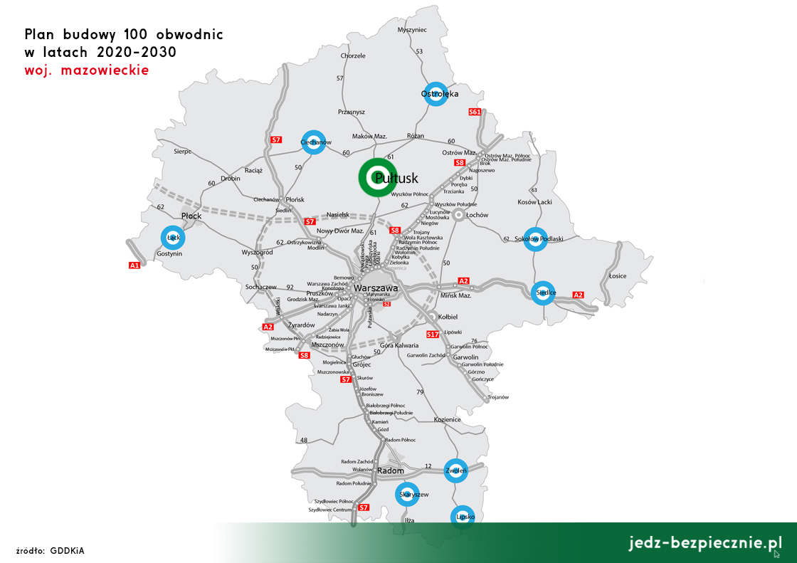Polskie drogi – Budowa 100 obwodnic – Pułtusk, województwo mazowieckie